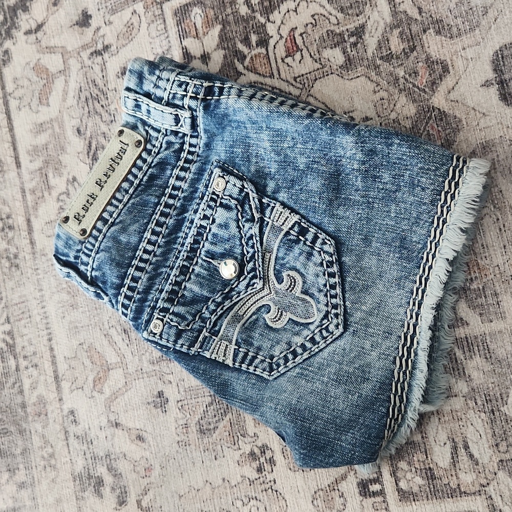 Rock Revival Blue Denim Women Shorts